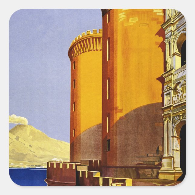 Napoli Quadratischer Aufkleber (Vorderseite)