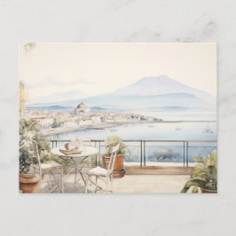 Napoli Serenity: Kunstdrucke digitaler Wasserfarbe Postkarte
