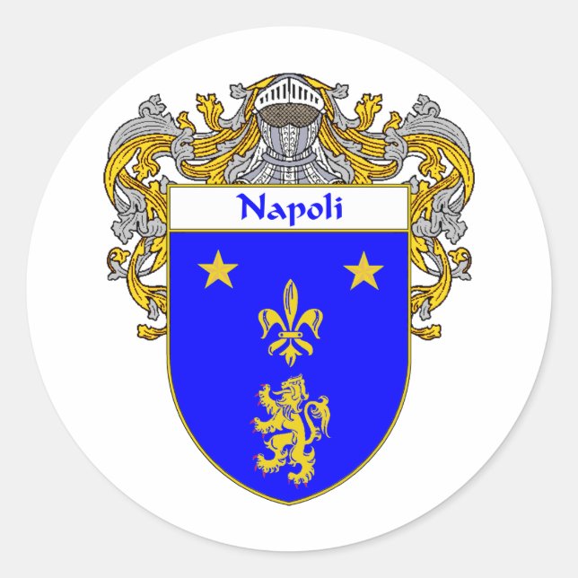 Napoli-Wappen (mantled) Runder Aufkleber (Vorderseite)