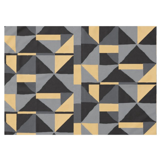 Nappe Géométrique Noire, Grise et Or Tischdecke (Vorderseite (Horizontal))