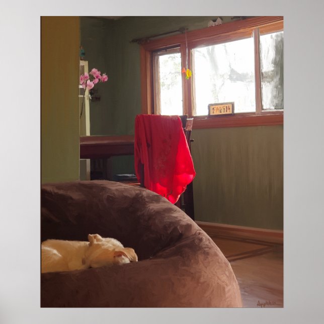 Napping Hund noch Leben Leinwand drucken Poster (Vorne)