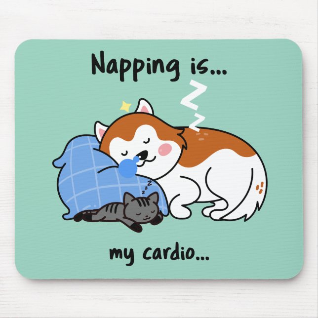 Napping ist... mein Herz.. schlafendes Nickerchen Mousepad (Vorne)