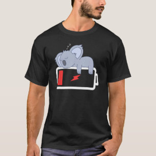 Napping Koala Funny Low Battery Tier T-Shirt
