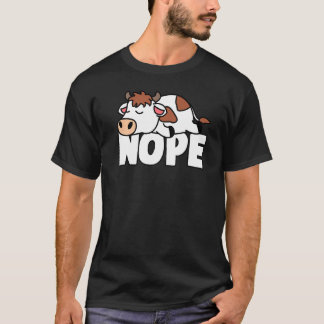 Napping Kuh Nope Lazy Cows Pets Fan T-Shirt