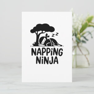 Napping Ninja Niedliche Schlaflosigkeit Ninja Art Einladung