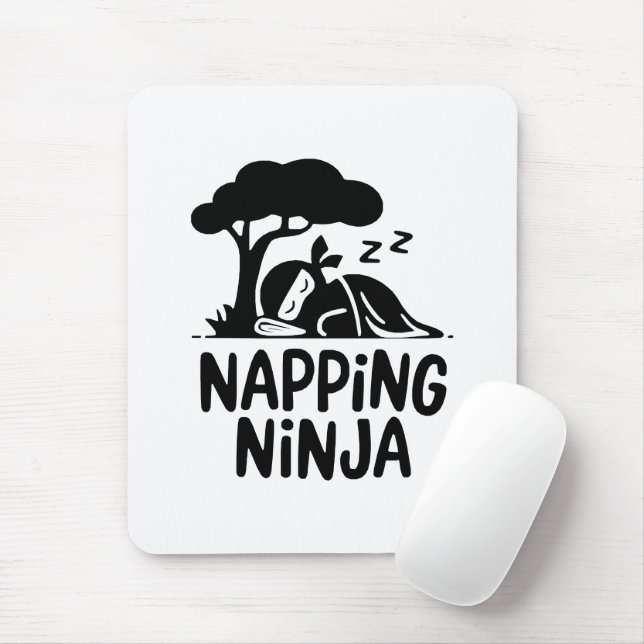 Napping Ninja Niedliche Schlaflosigkeit Ninja Art  Mousepad (Mit Mouse)