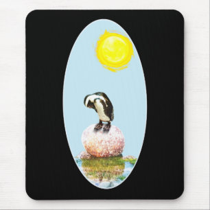 Napping Pinguin in der Sonne Mousepad