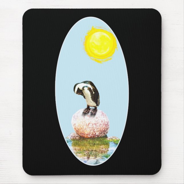 Napping Pinguin in der Sonne Mousepad (Vorne)