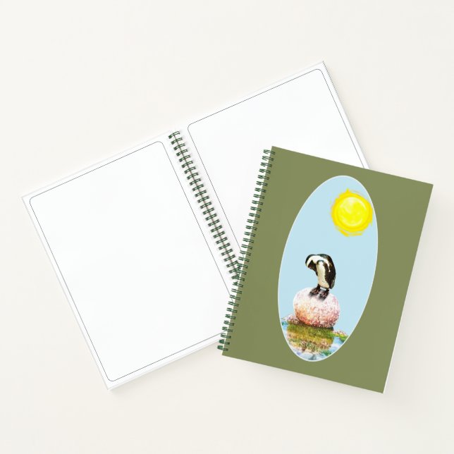 Napping Pinguin in der Sonne Notizbuch (Innenseite)