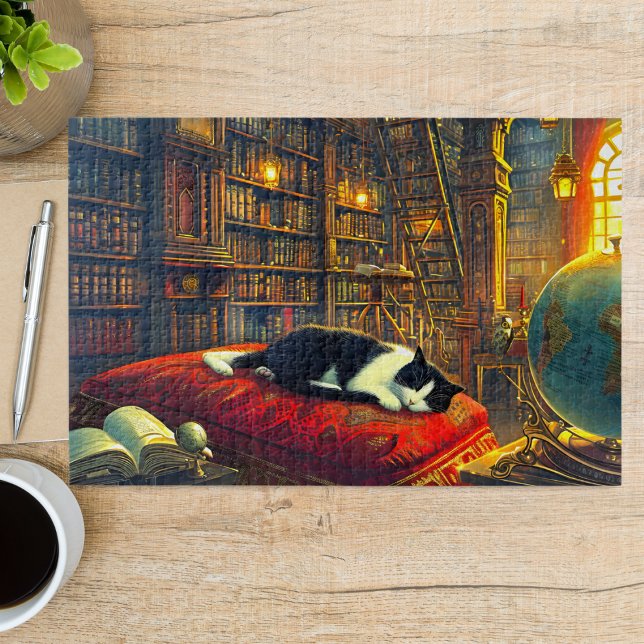 Napping Scholar Cat Mama Geschenk 1000 Stück Puzzle (Von Creator hochgeladen)