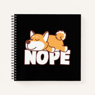 Napping shiba inu   lustiges nope faultierendes Ge Notizbuch
