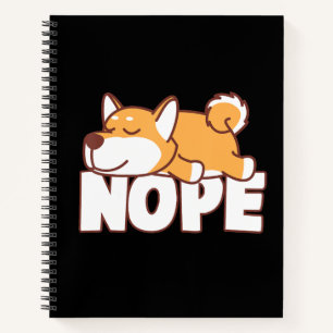 Napping shiba inu   lustiges nope faultierendes Ge Notizbuch