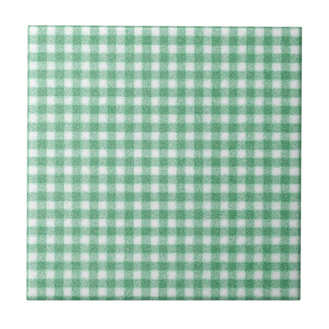 Nappy Mint Green Gingham  Fliese (Vorderseite)