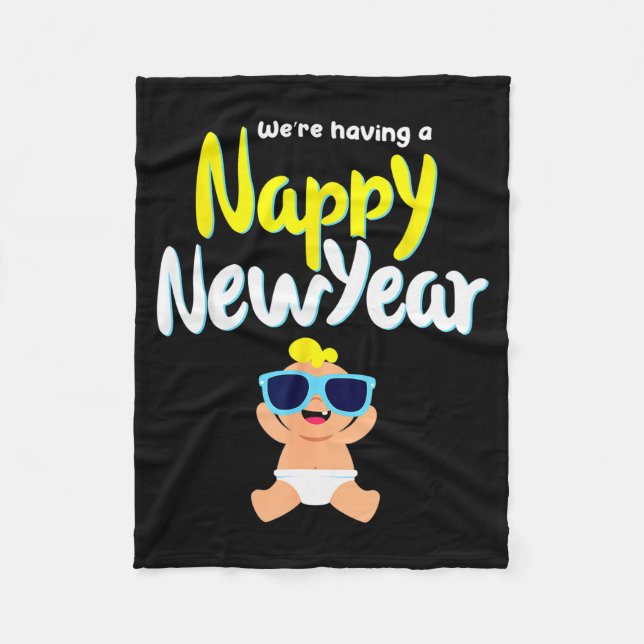 Nappy New Year Diaper Expecting Pregnant Funny Hap Fleecedecke (Vorderseite)