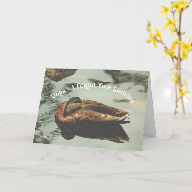 Naptime Duck Niedlich Belated Geburtstag Karte (Gelbe Blume)