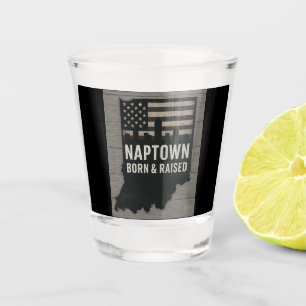 Naptown Geboren und aufgehärtetes Shotglas Schnapsglas