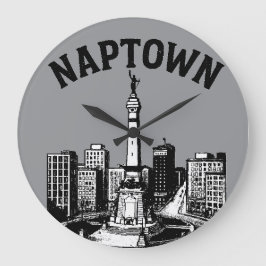 Naptown Indianapolis Indiana Große Wanduhr
