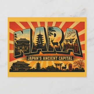 Nara Japan Antike Hauptstadt Vintage Reise Kunst Postkarte