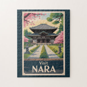 Nara Japan Illustration Reise Kunst Vintage Puzzle