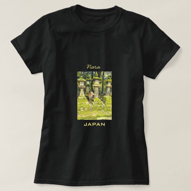 Nara Japan Reh Park Reisedruck T-Shirt (Design vorne)