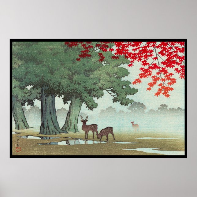 Nara Park Hasui Kawase shin hanga szenerie Kunst Poster (Vorne)