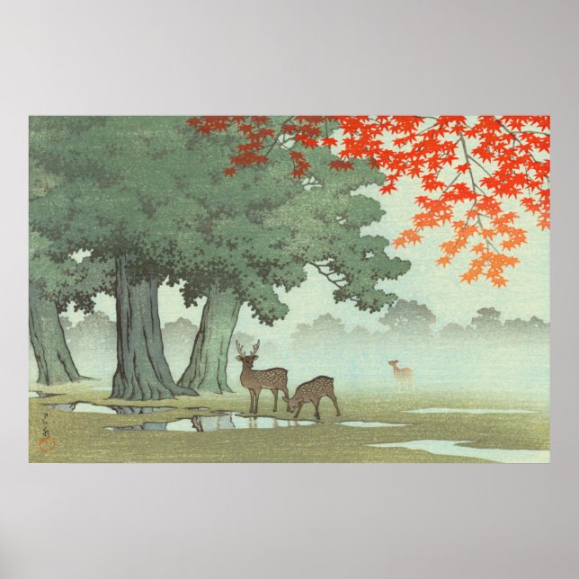 Nara Park Kawase Hasui 1953 Japanische Kunst Poster (Vorne)