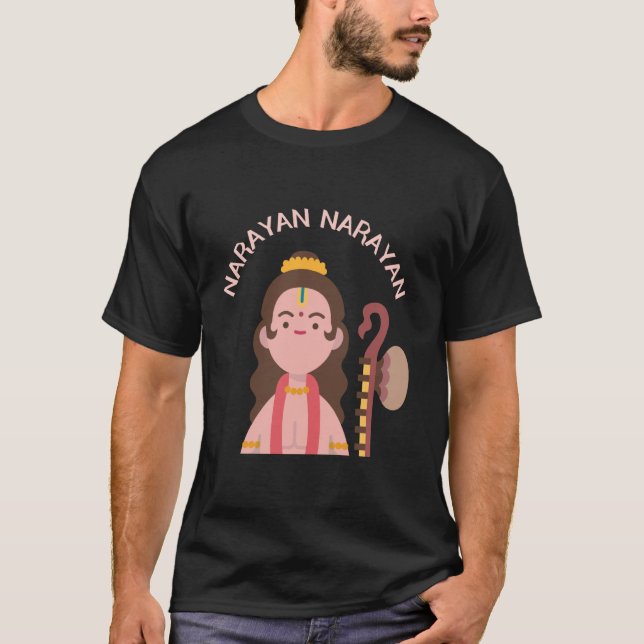 Naradmuni-Illustration Narayan Narayan Pooja T-Shirt (Vorderseite)
