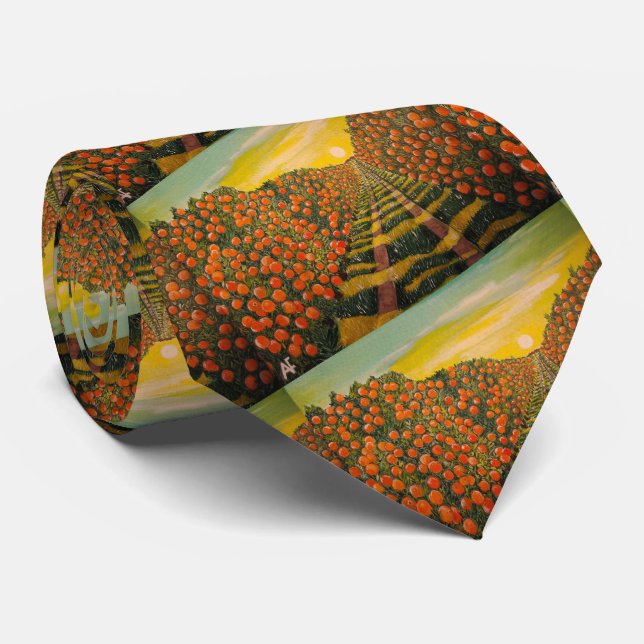 Naranjas de Valencia Malerei von Alfred Fox Krawatte (Gerollt)