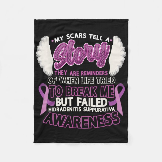 Narben erzählen eine Geschichte Hidradenitis Suppu Fleecedecke (Vorderseite)