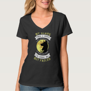 Narben erzählen Story Life Erinnerungen Moon Wolf T-Shirt