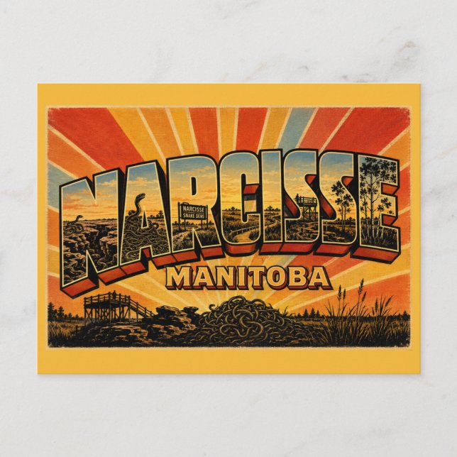 Narcisse Schlangendichten Manitoba Postkarte (Vorderseite)