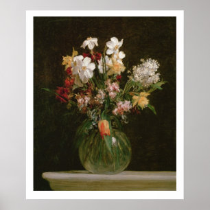 Narcisses Blancs, Jacinthes und Tulipes, 1864 Poster