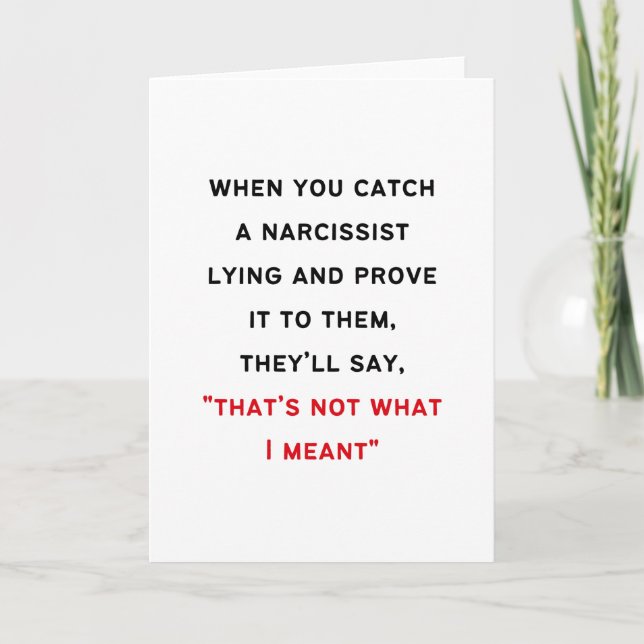 Narcissist Gaslighting Karte (Vorderseite)