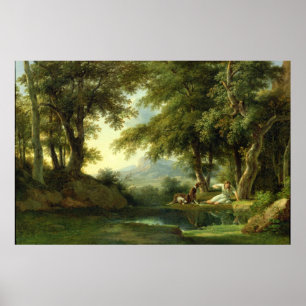 Narcissus Bewunderung seiner Reflexion Poster