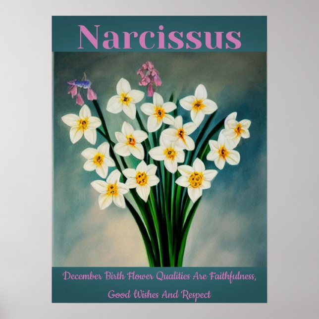 Narcissus Dezember Birth Blume Qualität Poster (Vorne)