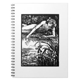 Narcissus Emile Alder Vintage Holzschnitt Print Notizblock