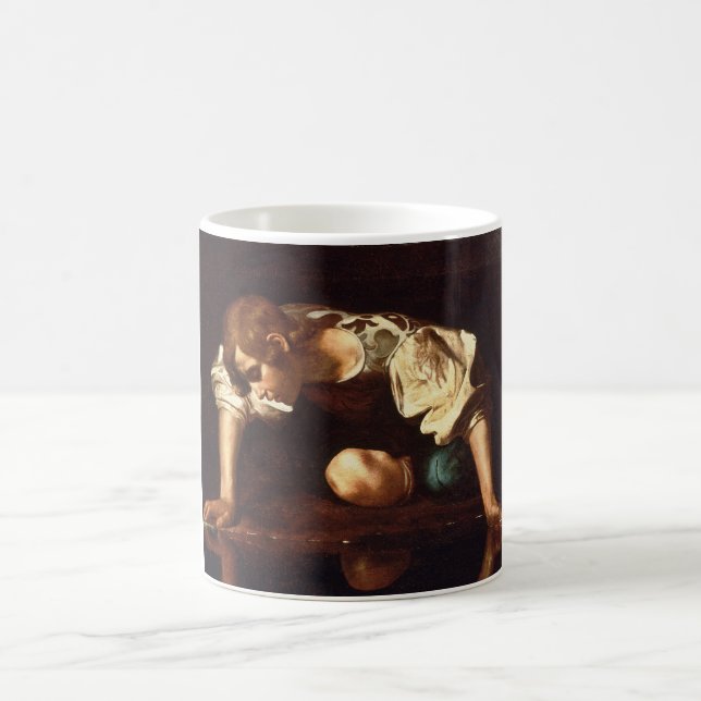 Narcissus von Michelangelo Merisi da Caravaggio Kaffeetasse (Mittel)