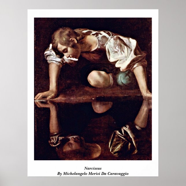 Narcissus von Michelangelo Merisi Da Caravaggio Poster (Vorne)