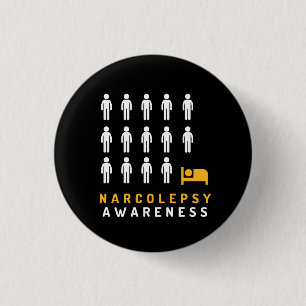 Narcolepsy Awareness Black Yellow Button Abzeichen