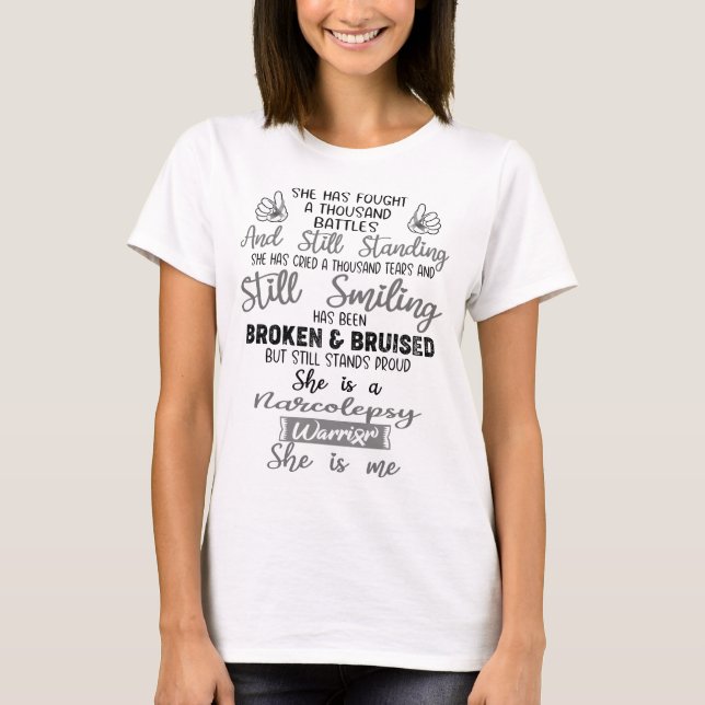 Narcolepsy Awareness Ribbon Support Geschenke T-Shirt (Vorderseite)