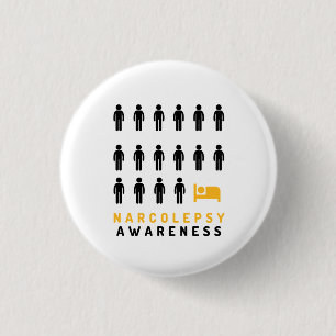 Narcolepsy Awareness White Button Abzeichen