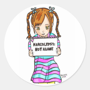 NARCOLEPSY: NICHT ALONE™ Spaß-Aufkleber Runder Aufkleber