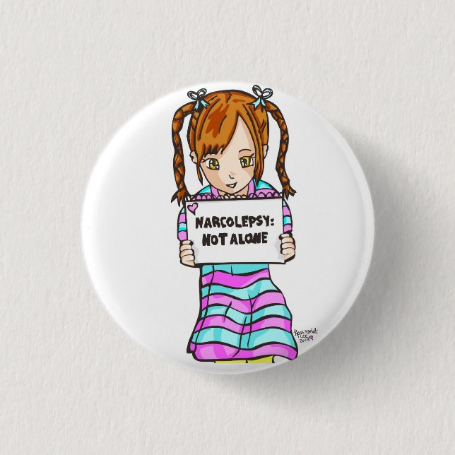 NARCOLEPSY: NICHT ALONE™ Spaß-Knopf Button (Vorderseite)
