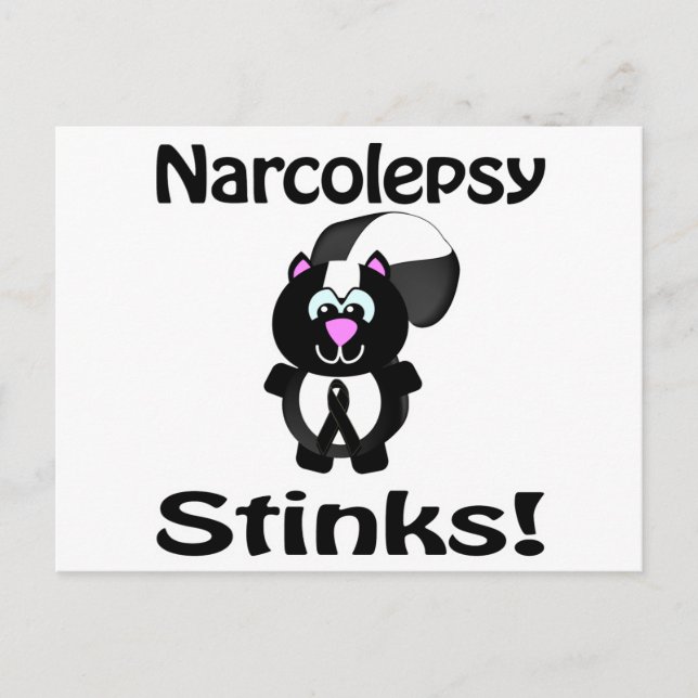Narcolepsy Stinks Skunk Awareness Design Postkarte (Vorderseite)