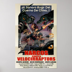 Narcos gegen Velocirraptors Poster