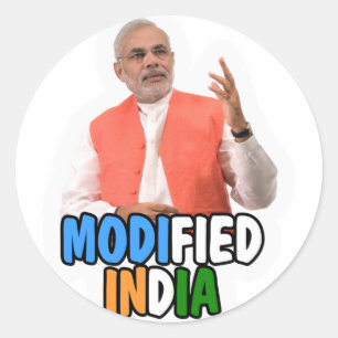 Narendra Modi Collection Runder Aufkleber
