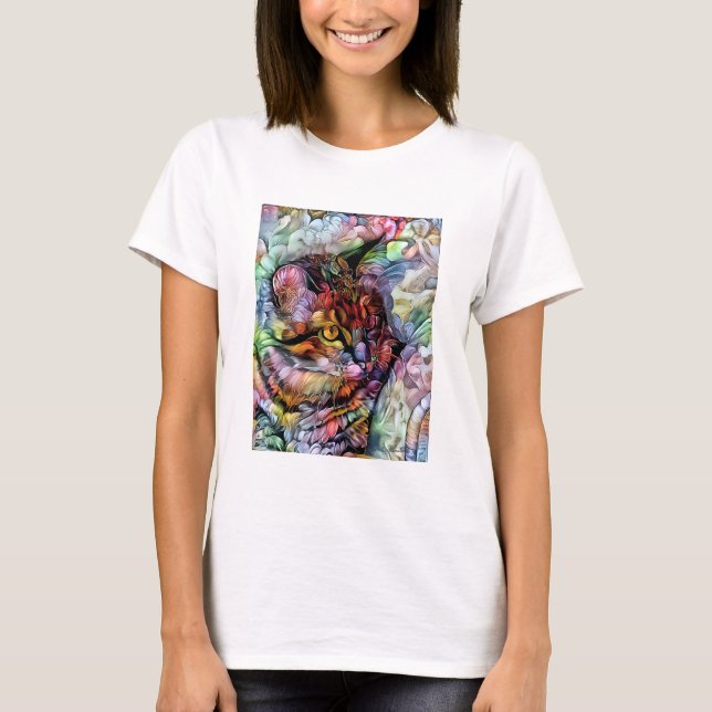 Nari die Katze und die Blume T-Shirt (Vorderseite)