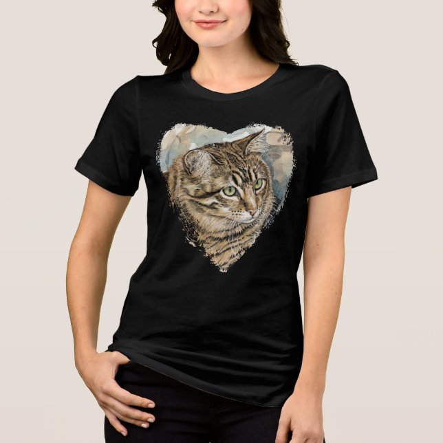 Nari - Eine Studie meiner Katze Tri-Blend Shirt (Vorderseite)