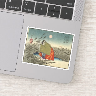 Narihira und Nijo kein Tsubone in dem Fuji-Fluss Aufkleber