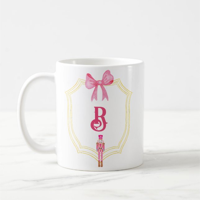 Narkocher mit benutzerdefiniertem rosa Monogramm Kaffeetasse (Links)